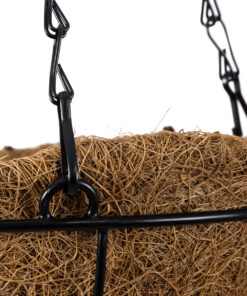 GloboStar® Artificial Garden SALAMINA 20480 Κρεμαστό Κασπώ Γλάστρα – Flower Pot από Φλοιό Καρύδας Καφέ Φ30cm x Υ15cm