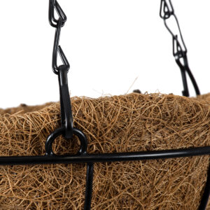 GloboStar® Artificial Garden SALAMINA 20480 Κρεμαστό Κασπώ Γλάστρα – Flower Pot από Φλοιό Καρύδας Καφέ Φ30cm x Υ15cm