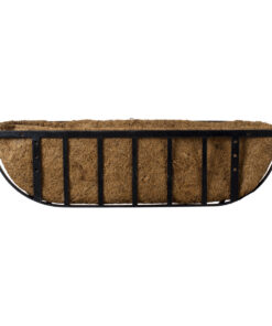 GloboStar® Artificial Garden OINOUSSES 20481 Επιτοίχιο Κασπώ Γλάστρα – Flower Pot από Φλοιό Καρύδας Καφέ Μ61cm x Π19cm x Υ18cm