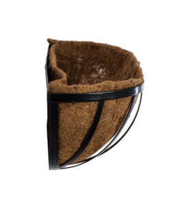 GloboStar® Artificial Garden OINOUSSES 20481 Επιτοίχιο Κασπώ Γλάστρα – Flower Pot από Φλοιό Καρύδας Καφέ Μ61cm x Π19cm x Υ18cm