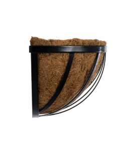 GloboStar® Artificial Garden OINOUSSES 20481 Επιτοίχιο Κασπώ Γλάστρα – Flower Pot από Φλοιό Καρύδας Καφέ Μ61cm x Π19cm x Υ18cm