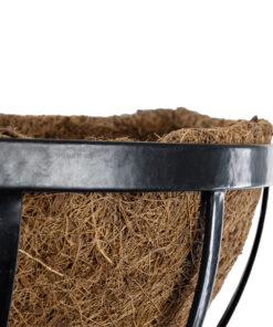 GloboStar® Artificial Garden OINOUSSES 20481 Επιτοίχιο Κασπώ Γλάστρα – Flower Pot από Φλοιό Καρύδας Καφέ Μ61cm x Π19cm x Υ18cm