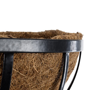 GloboStar® Artificial Garden OINOUSSES 20481 Επιτοίχιο Κασπώ Γλάστρα – Flower Pot από Φλοιό Καρύδας Καφέ Μ61cm x Π19cm x Υ18cm