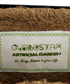 GloboStar® Artificial Garden OINOUSSES 20481 Επιτοίχιο Κασπώ Γλάστρα – Flower Pot από Φλοιό Καρύδας Καφέ Μ61cm x Π19cm x Υ18cm