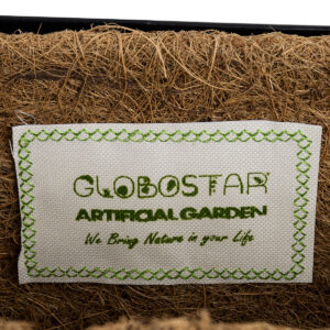 GloboStar® Artificial Garden OINOUSSES 20481 Επιτοίχιο Κασπώ Γλάστρα – Flower Pot από Φλοιό Καρύδας Καφέ Μ61cm x Π19cm x Υ18cm