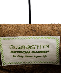 GloboStar® Artificial Garden KOUFONISIA 20482 Επιτοίχιο Κασπώ Γλάστρα – Flower Pot από Φλοιό Καρύδας Καφέ Φ25cm x Υ15cm