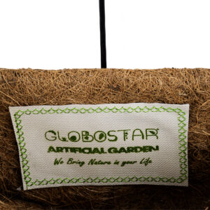 GloboStar® Artificial Garden KOUFONISIA 20482 Επιτοίχιο Κασπώ Γλάστρα – Flower Pot από Φλοιό Καρύδας Καφέ Φ25cm x Υ15cm