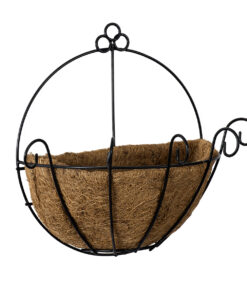 GloboStar® Artificial Garden KOUFONISIA 20482 Επιτοίχιο Κασπώ Γλάστρα – Flower Pot από Φλοιό Καρύδας Καφέ Φ25cm x Υ15cm