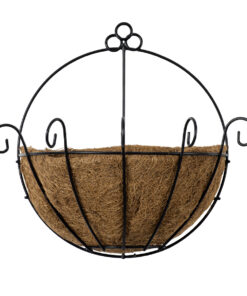 GloboStar® Artificial Garden KOUFONISIA 20482 Επιτοίχιο Κασπώ Γλάστρα – Flower Pot από Φλοιό Καρύδας Καφέ Φ25cm x Υ15cm