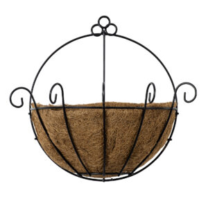 GloboStar® Artificial Garden KOUFONISIA 20482 Επιτοίχιο Κασπώ Γλάστρα – Flower Pot από Φλοιό Καρύδας Καφέ Φ25cm x Υ15cm