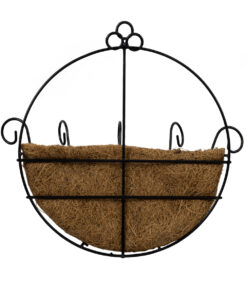 GloboStar® Artificial Garden KOUFONISIA 20482 Επιτοίχιο Κασπώ Γλάστρα – Flower Pot από Φλοιό Καρύδας Καφέ Φ25cm x Υ15cm