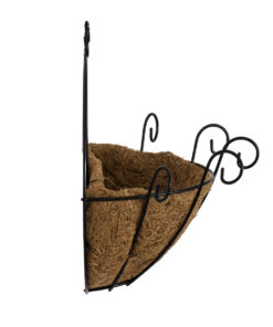 GloboStar® Artificial Garden KOUFONISIA 20482 Επιτοίχιο Κασπώ Γλάστρα – Flower Pot από Φλοιό Καρύδας Καφέ Φ25cm x Υ15cm