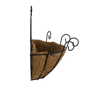 GloboStar® Artificial Garden KOUFONISIA 20482 Επιτοίχιο Κασπώ Γλάστρα – Flower Pot από Φλοιό Καρύδας Καφέ Φ25cm x Υ15cm