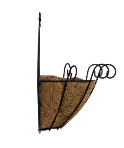 GloboStar® Artificial Garden KOUFONISIA 20482 Επιτοίχιο Κασπώ Γλάστρα – Flower Pot από Φλοιό Καρύδας Καφέ Φ25cm x Υ15cm