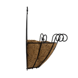 GloboStar® Artificial Garden KOUFONISIA 20482 Επιτοίχιο Κασπώ Γλάστρα – Flower Pot από Φλοιό Καρύδας Καφέ Φ25cm x Υ15cm