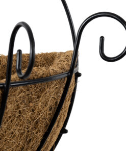 GloboStar® Artificial Garden KOUFONISIA 20482 Επιτοίχιο Κασπώ Γλάστρα – Flower Pot από Φλοιό Καρύδας Καφέ Φ25cm x Υ15cm