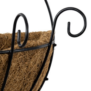 GloboStar® Artificial Garden KOUFONISIA 20482 Επιτοίχιο Κασπώ Γλάστρα – Flower Pot από Φλοιό Καρύδας Καφέ Φ25cm x Υ15cm