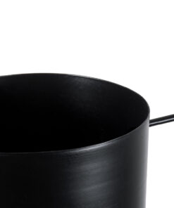 GloboStar® Artificial Garden TILOS 20485 Κρεμαστό Μεταλλικό Κασπώ Γλάστρα – Flower Pot Μαύρο Φ35cm x Υ15cm