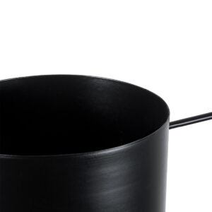 GloboStar® Artificial Garden TILOS 20485 Κρεμαστό Μεταλλικό Κασπώ Γλάστρα – Flower Pot Μαύρο Φ35cm x Υ15cm