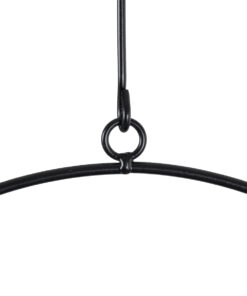 GloboStar® Artificial Garden TILOS 20485 Κρεμαστό Μεταλλικό Κασπώ Γλάστρα – Flower Pot Μαύρο Φ35cm x Υ15cm