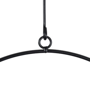 GloboStar® Artificial Garden TILOS 20485 Κρεμαστό Μεταλλικό Κασπώ Γλάστρα – Flower Pot Μαύρο Φ35cm x Υ15cm