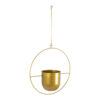 GloboStar® Artificial Garden TILOS 20486 Κρεμαστό Μεταλλικό Κασπώ Γλάστρα – Flower Pot Χρυσό Φ35cm x Υ15cm
