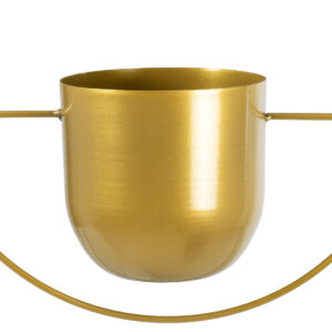 GloboStar® Artificial Garden TILOS 20486 Κρεμαστό Μεταλλικό Κασπώ Γλάστρα – Flower Pot Χρυσό Φ35cm x Υ15cm