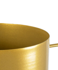 GloboStar® Artificial Garden TILOS 20486 Κρεμαστό Μεταλλικό Κασπώ Γλάστρα – Flower Pot Χρυσό Φ35cm x Υ15cm