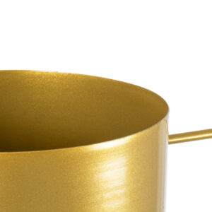 GloboStar® Artificial Garden TILOS 20486 Κρεμαστό Μεταλλικό Κασπώ Γλάστρα – Flower Pot Χρυσό Φ35cm x Υ15cm