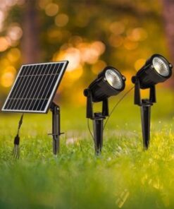 LED ηλιακό φωτιστικό καρφί 2×1.2W θερμό λευκό 3000K μαύρο σώμα V-TAC – 20488