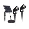 LED ηλιακό φωτιστικό καρφί 2×1.2W θερμό λευκό 3000K μαύρο σώμα V-TAC – 20488