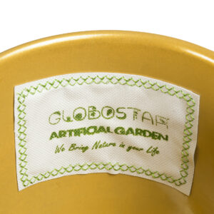GloboStar® Artificial Garden NISYROS 20488 Κρεμαστό Μεταλλικό Κασπώ Γλάστρα – Flower Pot Χρυσό Φ16cm x Υ52cm