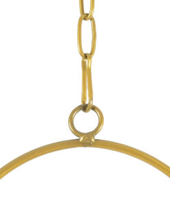 GloboStar® Artificial Garden NISYROS 20488 Κρεμαστό Μεταλλικό Κασπώ Γλάστρα – Flower Pot Χρυσό Φ16cm x Υ52cm