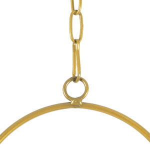 GloboStar® Artificial Garden NISYROS 20488 Κρεμαστό Μεταλλικό Κασπώ Γλάστρα – Flower Pot Χρυσό Φ16cm x Υ52cm