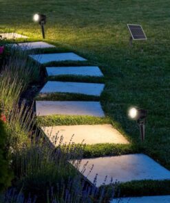 LED ηλιακό φωτιστικό καρφί 3×1.2W θερμό λευκό 3000K μαύρο σώμα V-TAC – 20489