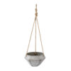 GloboStar® Artificial Garden SARAKINIKO 20490 Κρεμαστό Πήλινο Κεραμικό Κασπώ Γλάστρα – Flower Pot Γκρι Φ10cm x Υ36cm