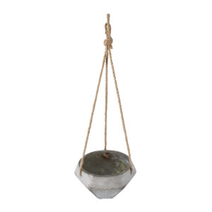 GloboStar® Artificial Garden SARAKINIKO 20490 Κρεμαστό Πήλινο Κεραμικό Κασπώ Γλάστρα – Flower Pot Γκρι Φ10cm x Υ36cm