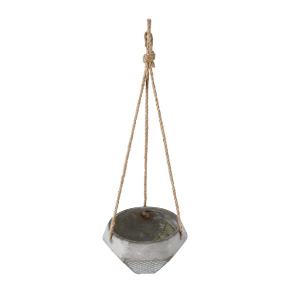 GloboStar® Artificial Garden SARAKINIKO 20490 Κρεμαστό Πήλινο Κεραμικό Κασπώ Γλάστρα – Flower Pot Γκρι Φ10cm x Υ36cm