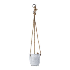GloboStar® Artificial Garden SCORPIOS 20491 Κρεμαστό Πήλινο Κεραμικό Κασπώ Γλάστρα – Flower Pot Γκρι Φ8.5cm x Υ36cm