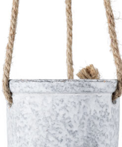 GloboStar® Artificial Garden SCORPIOS 20491 Κρεμαστό Πήλινο Κεραμικό Κασπώ Γλάστρα – Flower Pot Γκρι Φ8.5cm x Υ36cm