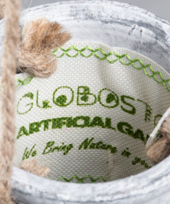 GloboStar® Artificial Garden SCORPIOS 20491 Κρεμαστό Πήλινο Κεραμικό Κασπώ Γλάστρα – Flower Pot Γκρι Φ8.5cm x Υ36cm