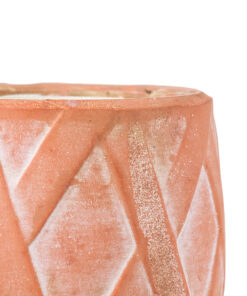 GloboStar® Artificial Garden PSERIMOS 20492 Κρεμαστό Πήλινο Κεραμικό Κασπώ Γλάστρα – Flower Pot Κεραμιδί με Μακραμέ Φ8cm x Υ58cm