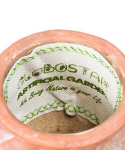 GloboStar® Artificial Garden PSERIMOS 20492 Κρεμαστό Πήλινο Κεραμικό Κασπώ Γλάστρα – Flower Pot Κεραμιδί με Μακραμέ Φ8cm x Υ58cm