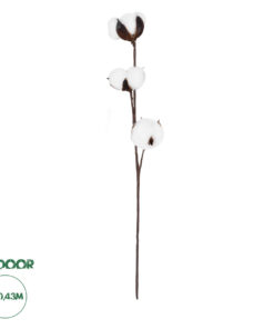 GloboStar® Artificial Garden COTTON BRANCH 20493 Τεχνητό Διακοσμητικό Κλαδί βαμβάκι Υ43cm