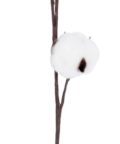 GloboStar® Artificial Garden COTTON BRANCH 20493 Τεχνητό Διακοσμητικό Κλαδί βαμβάκι Υ43cm