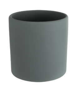 GloboStar® Artificial Garden NAPOLI 20494 Διακοσμητικό Κεραμικό Κασπώ Γλάστρα – Flower Pot Γκρι Μπλε με Χρυσό Φ15 x Υ15cm