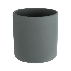 GloboStar® Artificial Garden NAPOLI 20494 Διακοσμητικό Κεραμικό Κασπώ Γλάστρα – Flower Pot Γκρι Μπλε με Χρυσό Φ15 x Υ15cm