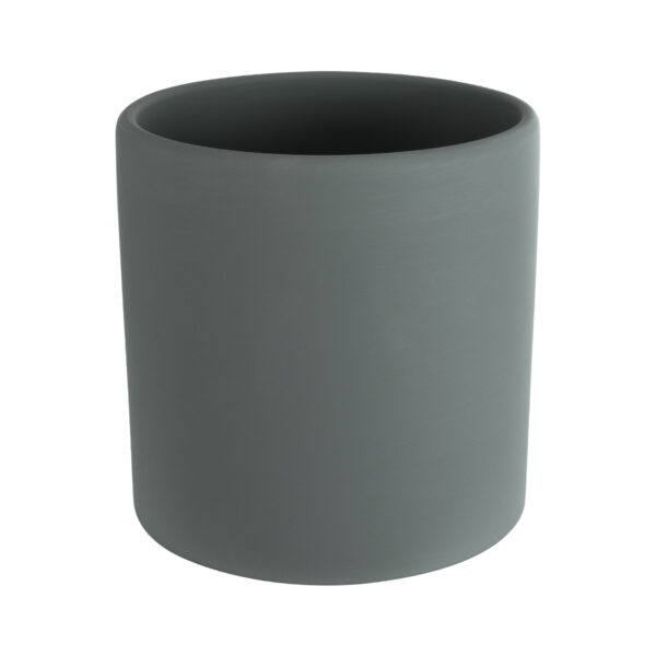 GloboStar® Artificial Garden NAPOLI 20494 Διακοσμητικό Κεραμικό Κασπώ Γλάστρα – Flower Pot Γκρι Μπλε με Χρυσό Φ15 x Υ15cm