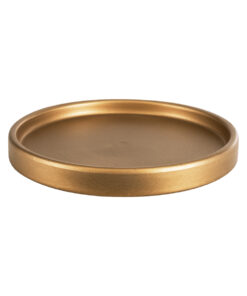 GloboStar® Artificial Garden NAPOLI 20494 Διακοσμητικό Κεραμικό Κασπώ Γλάστρα – Flower Pot Γκρι Μπλε με Χρυσό Φ15 x Υ15cm