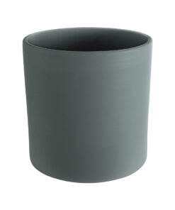 GloboStar® Artificial Garden NAPOLI 20495 Διακοσμητικό Κεραμικό Κασπώ Γλάστρα – Flower Pot Γκρι Μπλε με Χρυσό Φ20 x Υ20cm